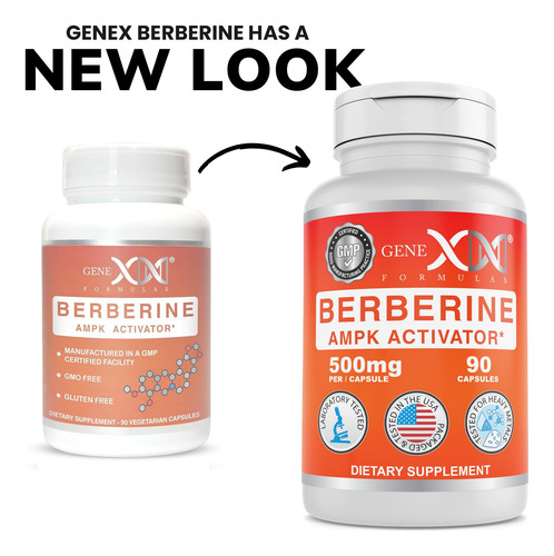 Suplemento Genex Berberine Hcl 500mg Ampk Activator 60 Cápsu - Imagem 2