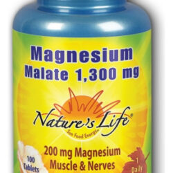 Malato De Magnésio 1300 Mg 100 Comprimidos Da Nature's Life