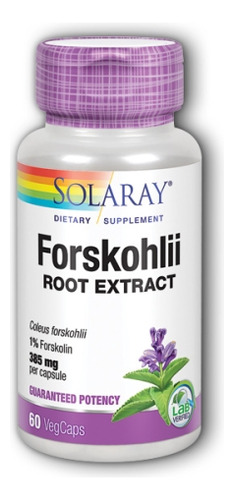 Forskohlii 385 Mg 60 Cápsulas Da Solaray