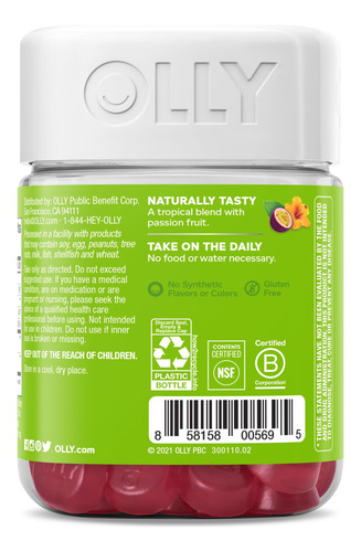 Energy Gummy Olly Daily, Sem Cafeína, Vitamina B12, Coq10, 6 - Imagem 6