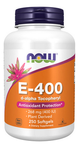 E-400 250 Cápsulas Gelatinosas Da Now Foods