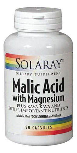 Ácido Málico Com Magnésio 90 Cápsulas Da Solaray