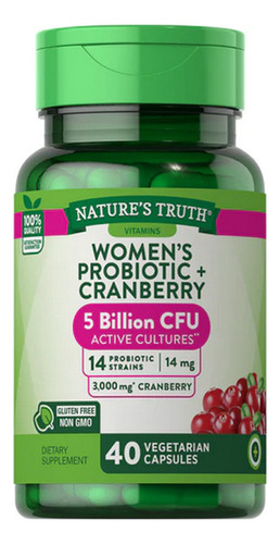 Probiótico Feminino E Cápsulas Vegetarianas De Cranberry 40