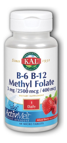 Folato De Metilo B6, B12, 60 Unidades, Por Kal