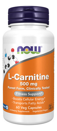 L-carnitina 500 Mg 60 Cápsulas Da Now Foods