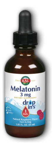 Melatonina Drop Ins 3 Mg De Framboesa 1,85 Fl Oz By Kal