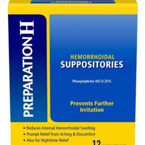 Hemorrhoidal Suppositories 12 Each By Preparation H