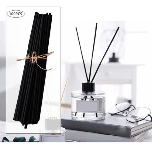100 Pcs Difusor Set Difusor Substituição Rod Rattan Preto - Imagem 4