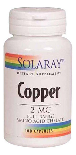 Copper 2 Mg 100 Cápsulas Da Solaray