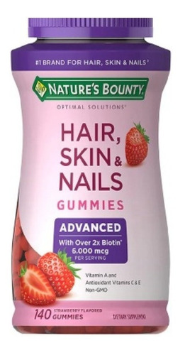 Cabelo, Pele, Unhas, 6000mcg Nature Bounty 140 Gomas - Imagem 5