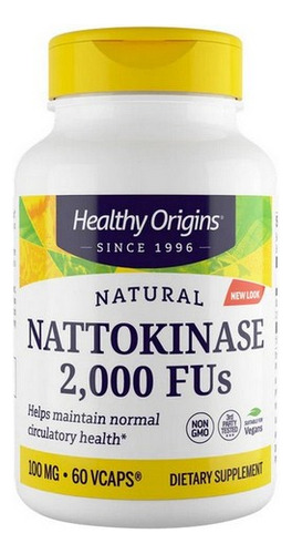 60 Cápsulas Vegetais Da Nattokinase 2.000 Fu Da Healthy Orig