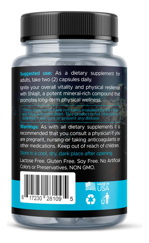 Suplemento Aura Vitamins Ultra Shilajit 10.000 Mg 60 Cápsula - Imagem 9