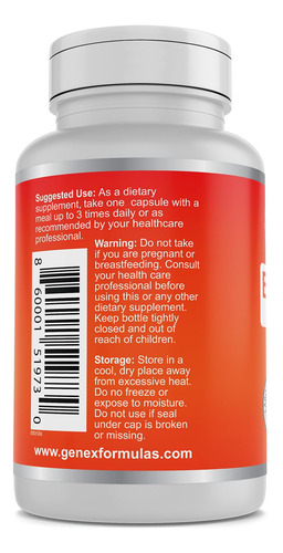 Suplemento Genex Berberine Hcl 500mg Ampk Activator 60 Cápsu - Imagem 6