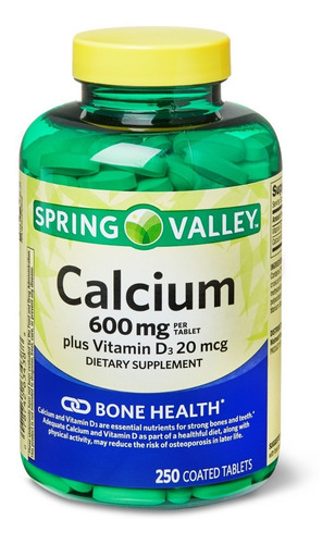Cálcio 600mg Mais Vitamina D3 20mcg Spring Valley 250 Compri - Imagem 4