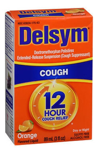 Delsym Adult 12 Horas Para Alívio Da Tosse, Laranja, 3 Onças