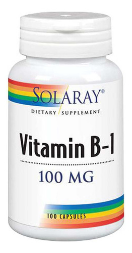 Vitamina B-1 100 Mg 100 Cápsulas Da Solaray