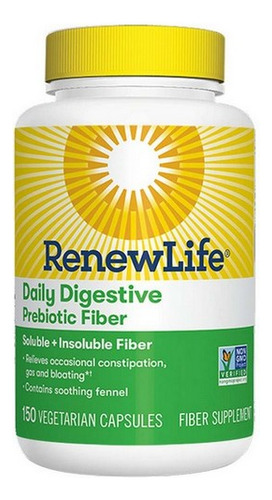 Fibra Prebiótica Digestiva Diária 150 Cápsulas Vegetais Da R