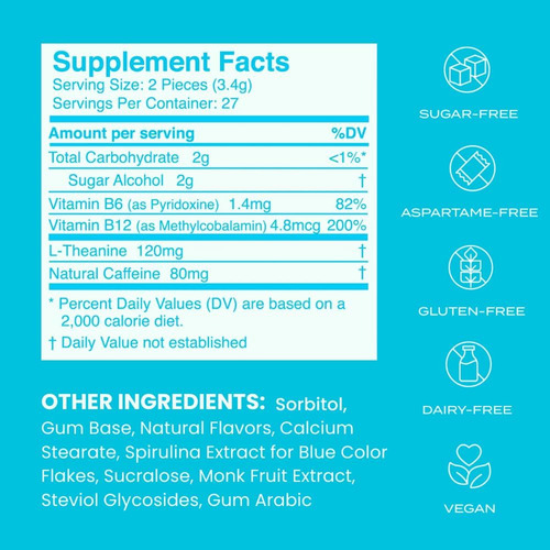 Neurogum Energy Caffeine Gum (54 Unidades) - Sem Açúcar C... - Imagem 6