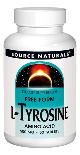 L-tyrosine 500 Mg 50 Tabs By Source Naturals