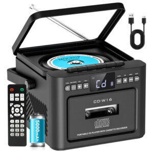 Leitor De Cd Boombox Gradio Recarregável Com Cassete Bluetoo
