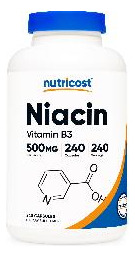 Suplemento Nutricost Niacina (vitamina B3) 500 Mg 240 Cápsul - Imagem 2