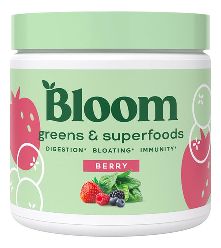 Suplemento Bloom Nutrition Super Greens Em Pó Smoothie & Ju