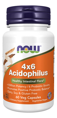 Acidophilus 4 X 6 Bilhões 60 Cápsulas Da Now Foods