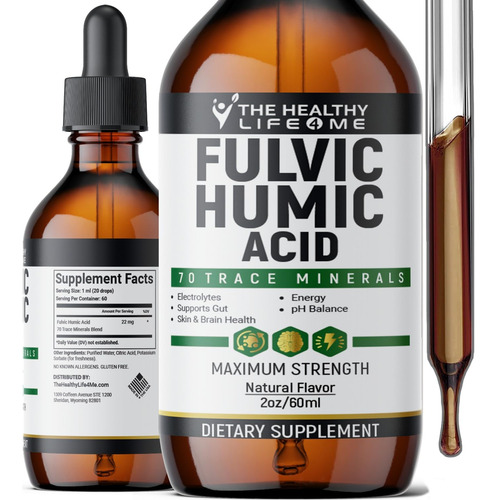 Suplemento De Ácido Fúlvico Líquido Healthy Life 4 Me De 2 M