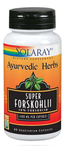 Super Forskohlii 400 Mg 60 Cápsulas Da Solaray