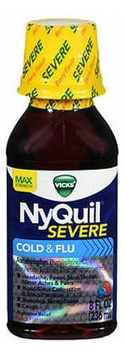 Nyquil Severe Cold Flu, Sabor Líquido De Frutas Vermelhas, 8