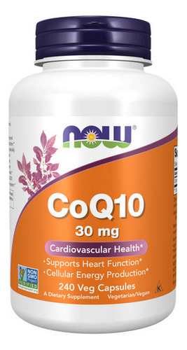 Coq10 30 Mg 240 Cápsulas Vegetais Da Now Foods