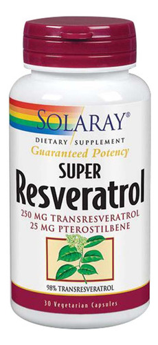 Super Resveratrol 30 Cápsulas Da Solaray