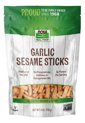 Palitos De Gergelim, Alho, 9 Onças, Da Now Foods