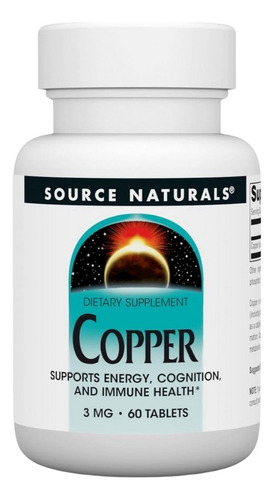 Copper 3 Mg 60 Tabs By Source Naturals