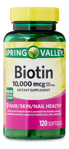 Biotina 10.000 Mcg Spring Valley 120 Cápsulas Gelatinosas - Imagem 5