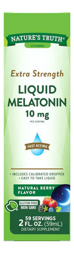 Melatonina Líquida De Força Máxima 10 Mg 2 Onças Da Nature's