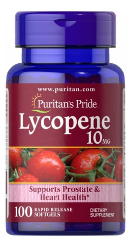 Licopeno 10 Mg 100 Cápsulas Gelatinosas Da Puritan"s Pride