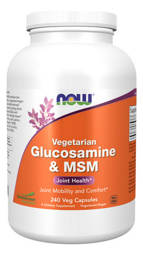 Glucosamina E Msm 240 Cápsulas Vegetais Da Now Foods