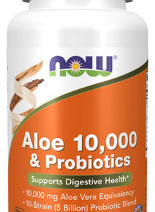 Aloe 10.000 E Probióticos 60 Cápsulas Vegetais Da Now Foods
