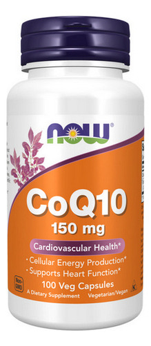 Coq10 150 Mg 100 Cápsulas Vegetais Da Now Foods