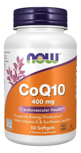 Coq10 400 Mg (50 Unidades) Da Now Foods