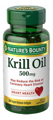 Óleo De Krill Vermelho Nature's Bounty 500 Mg 30 Cápsulas Ge