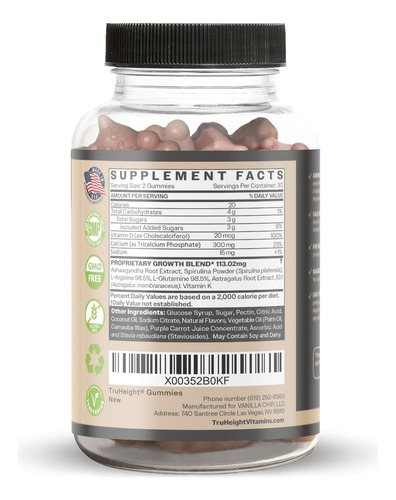 Suplemento Proheight Truheight Gummies Height Growth 5+ Year - Imagem 2