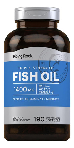 Suplemento De Óleo De Peixe Piping Rock Ômega 3 | 1400mg | 1