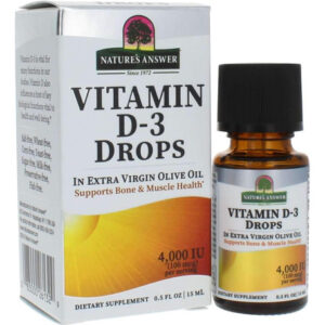 Natures Answer Vitamina D-3 Gotas 4000 Ui 0,5 Onça Líquida