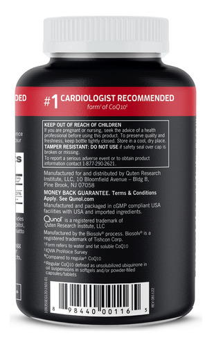 Suplemento Qunol Coq10 100mg Ultra Softgels 120 Unidades - Imagem 8