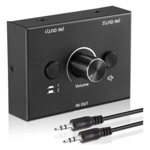 Comutador De Áudio De 3,5 Mm, 2 Entradas 1 Saída/1 Entrada 2