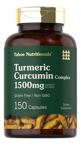 Suplemento De Cúrcuma Tahoe Nutritionals | 1500mg | 150 Cáps