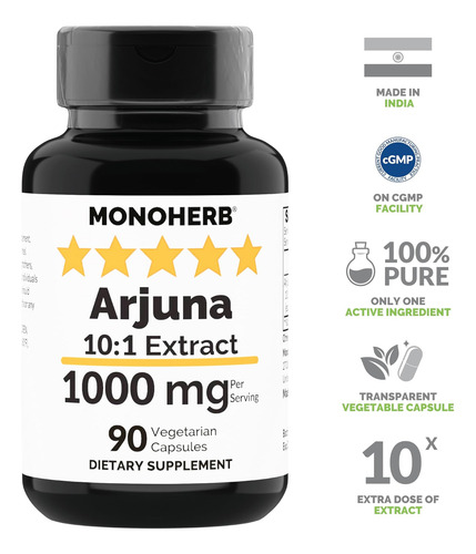 Monoherb Extrato De Arjuna 1000 Mg - 90 Cápsulas Vegetariana - Imagem 2