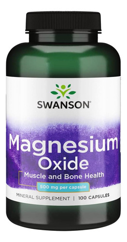 Óxido De Magnésio Swanson 500 Mg 100 Cápsulas